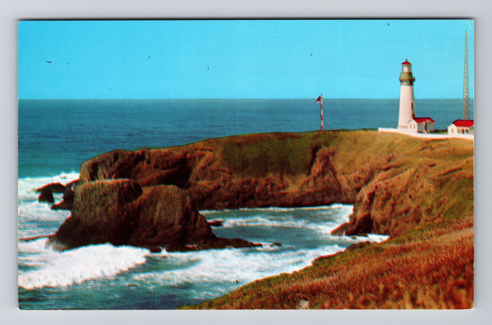 OR-Oregon, Yaquina Head Lighthouse, Scenic View, Vintage Postcard