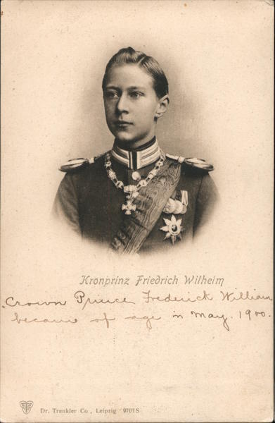 Royalty Kronprinz Friedrich Wilhelm Dr. Trenkler Co. Antique Postcard Vintage
