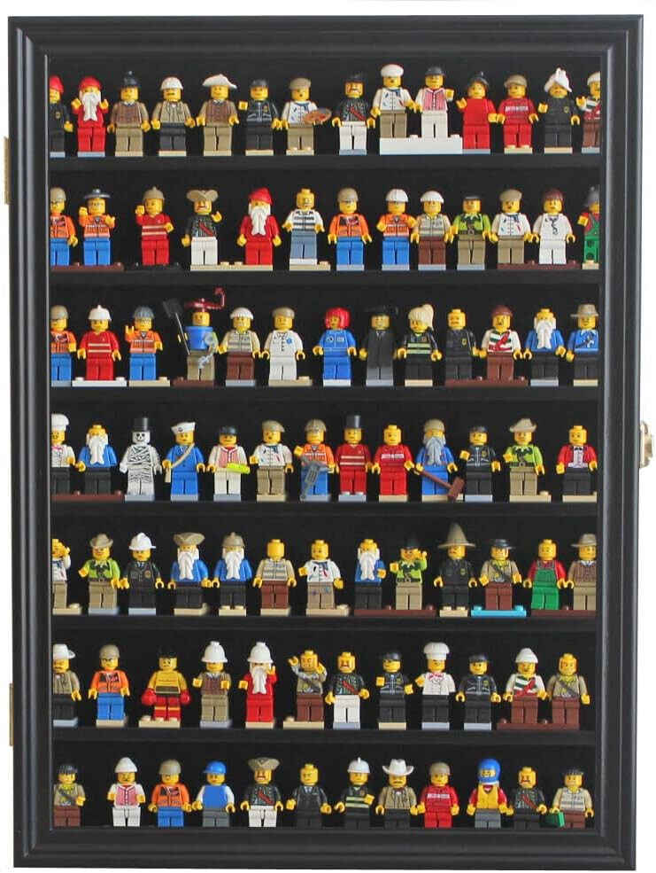 Minifigure Display Case for Mini Collectibles, ex: Mini Brands, Legos, Gogos etc