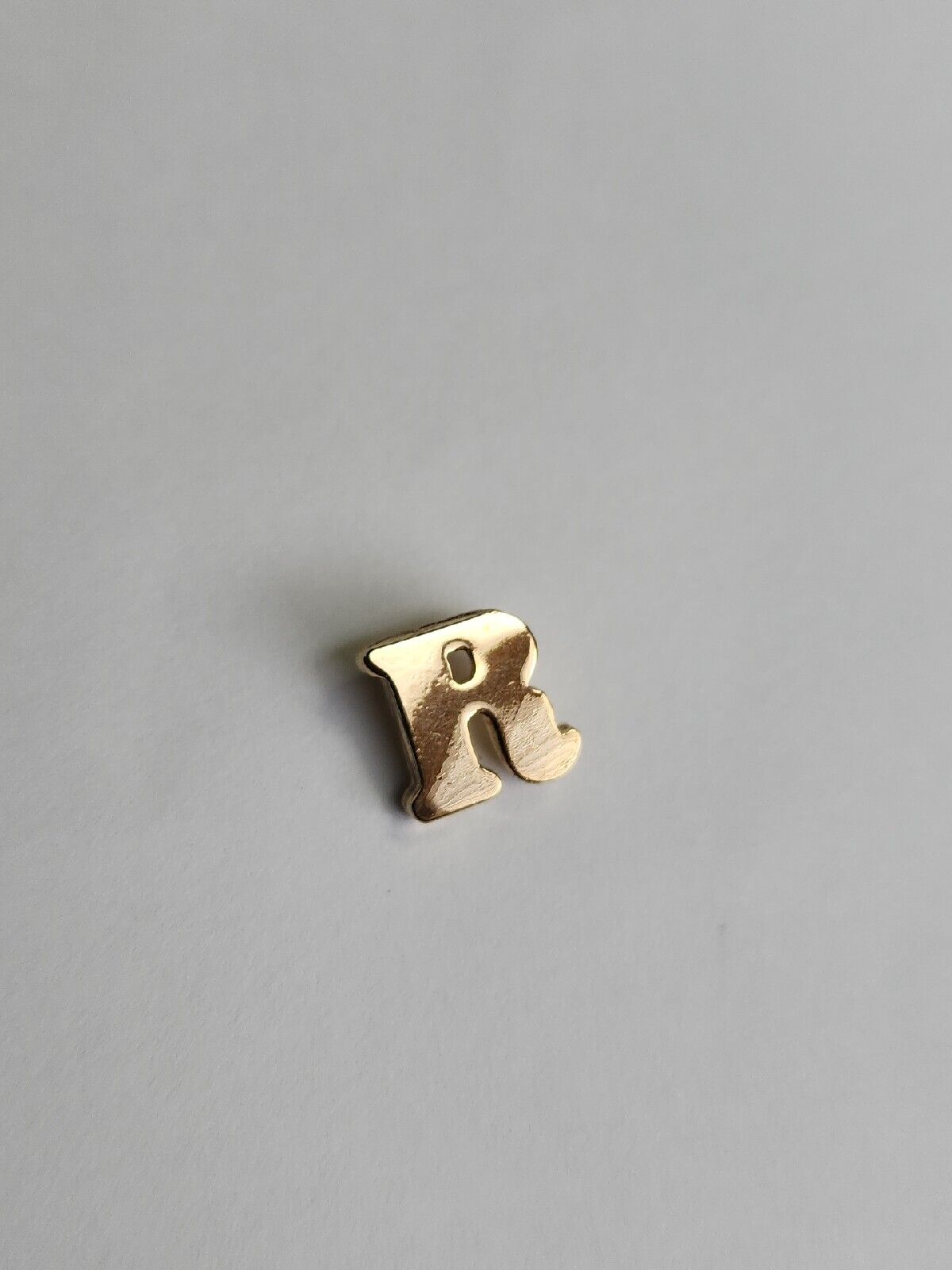 Avon Letter R Tie Tack Lapel Pin Gold Color Metal Initial