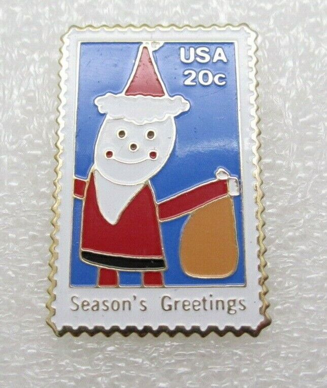 1984 Vintage Season Greeting Santa Claus Lapel Pin (B20)