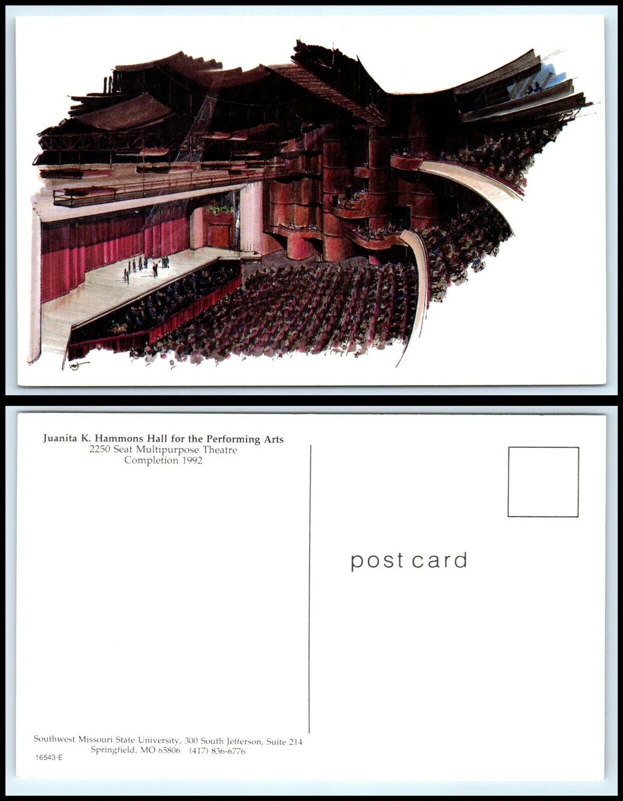 MISSOURI Postcard - Springfield, Juanita K Hammons Hall For Performing Arts B26