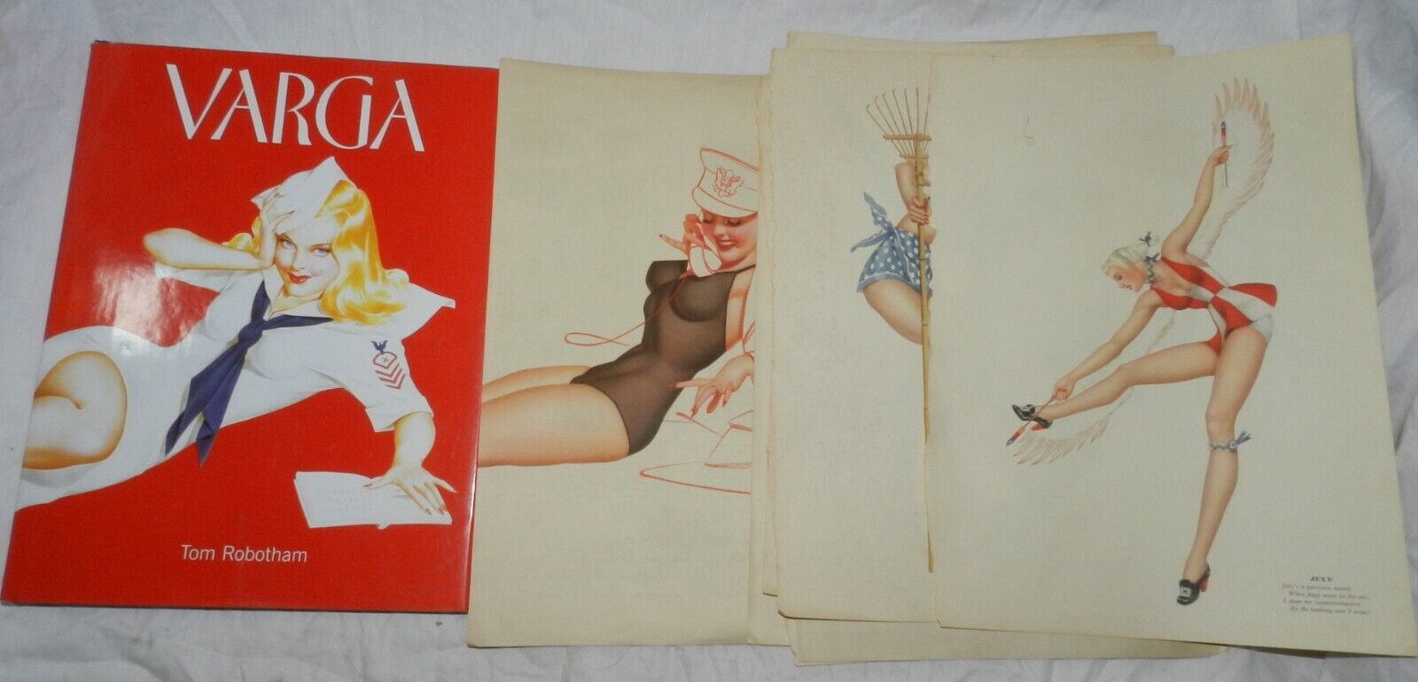 Lot of 16 Vintage 1941 Varga Girl Pin-Up Images + Varga Book by Tom Robotham