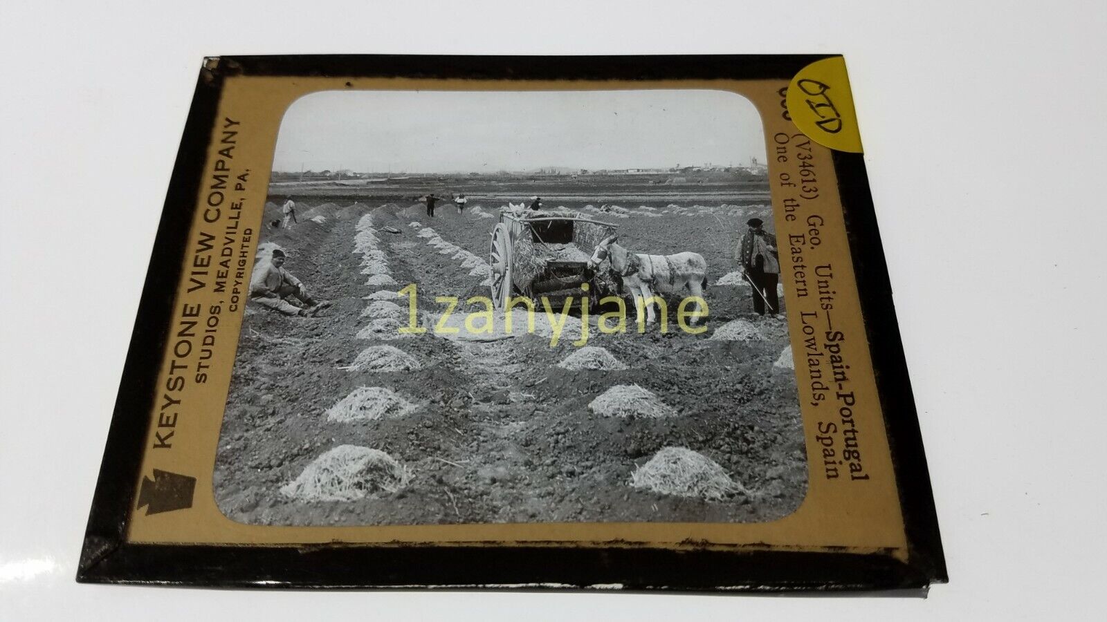 HISTORIC Magic Lantern GLASS Slide OID ONE OF THE EASTERN LOWLANDS SPAIN