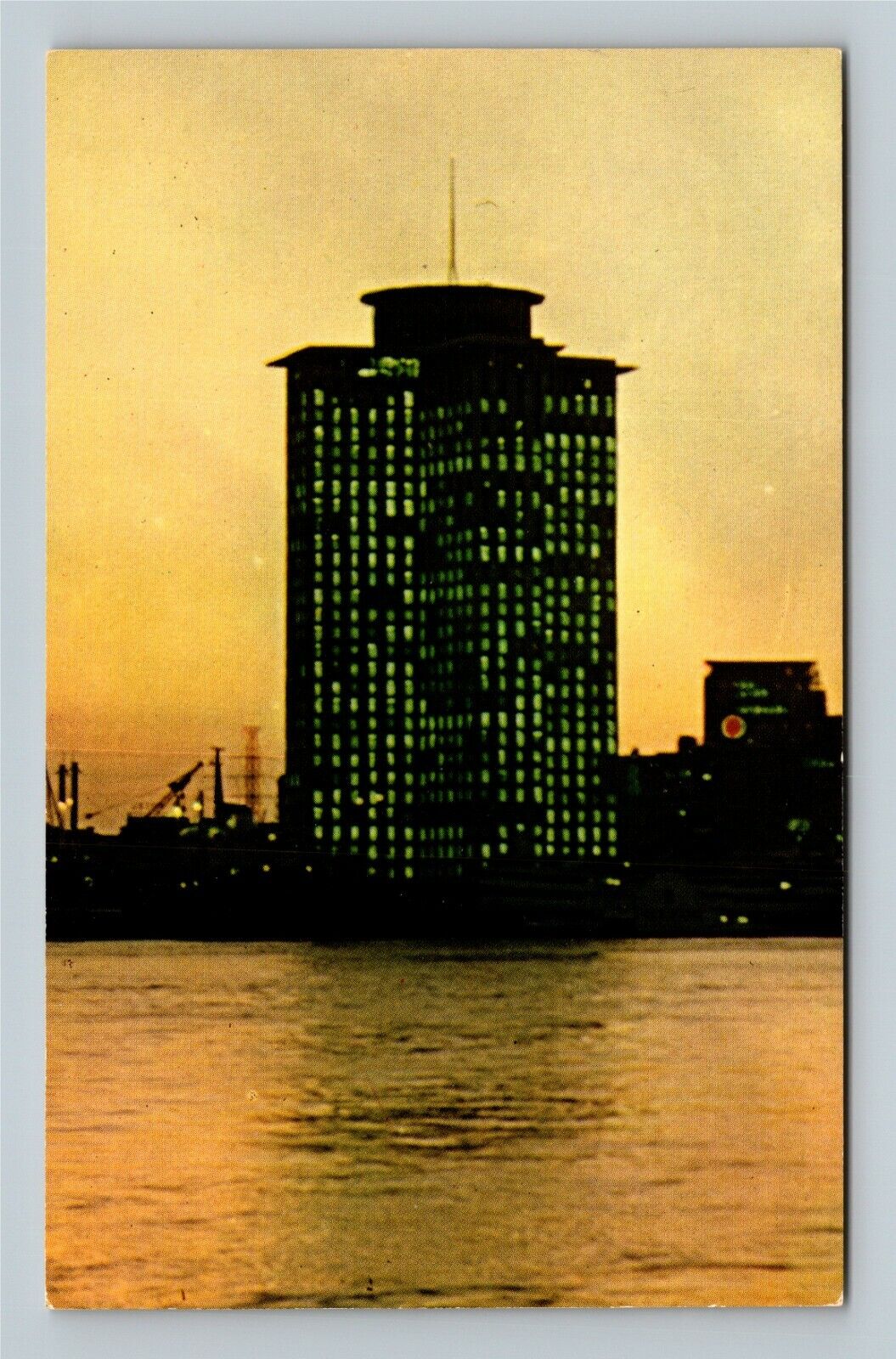 New Orleans LA, International Trade Mart, MS River, Louisiana Vintage Postcard
