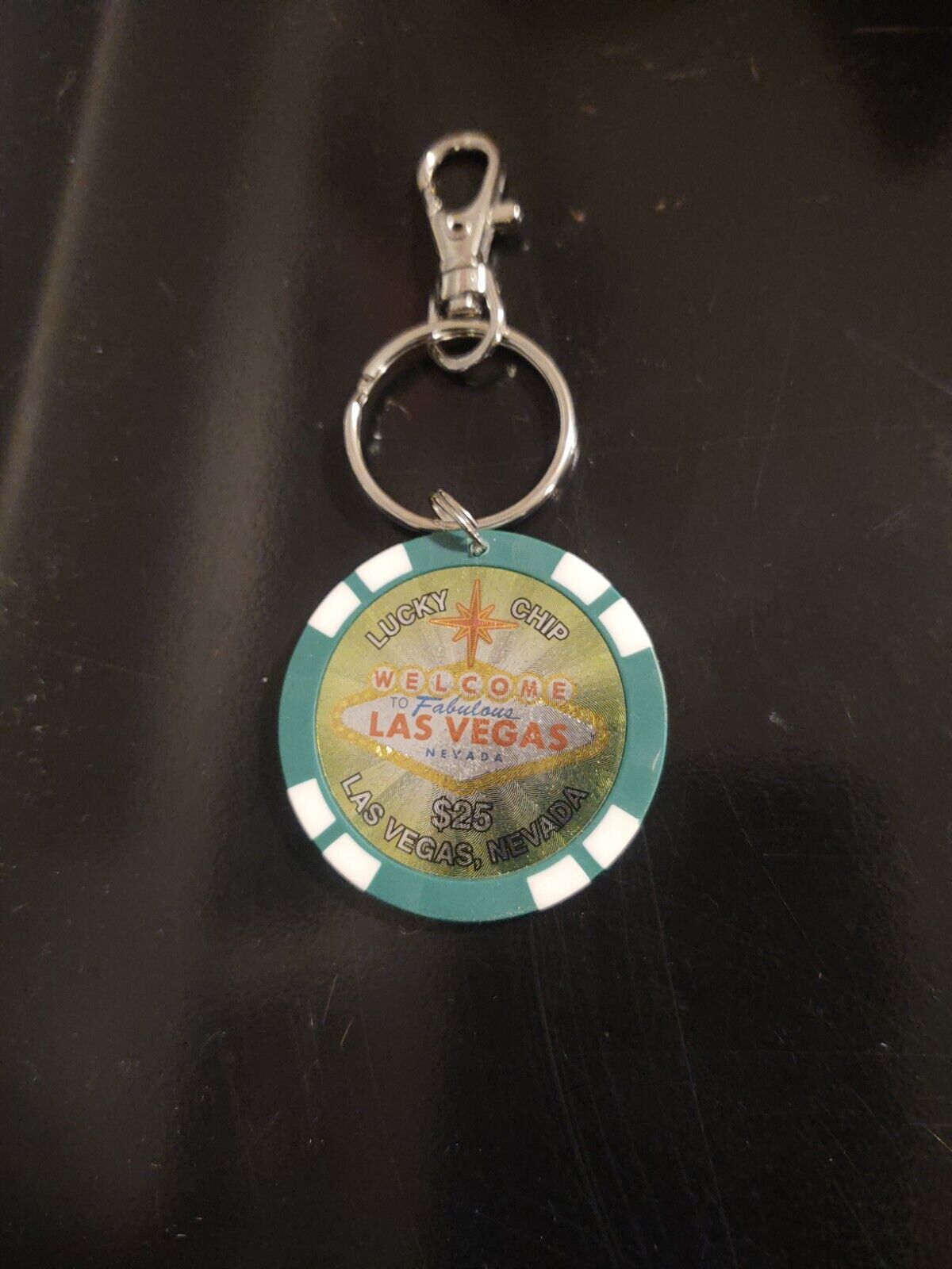 AUTHENTIC Souvenir Las Vegas $25 Poker Chip Key Ring  NEVADA 