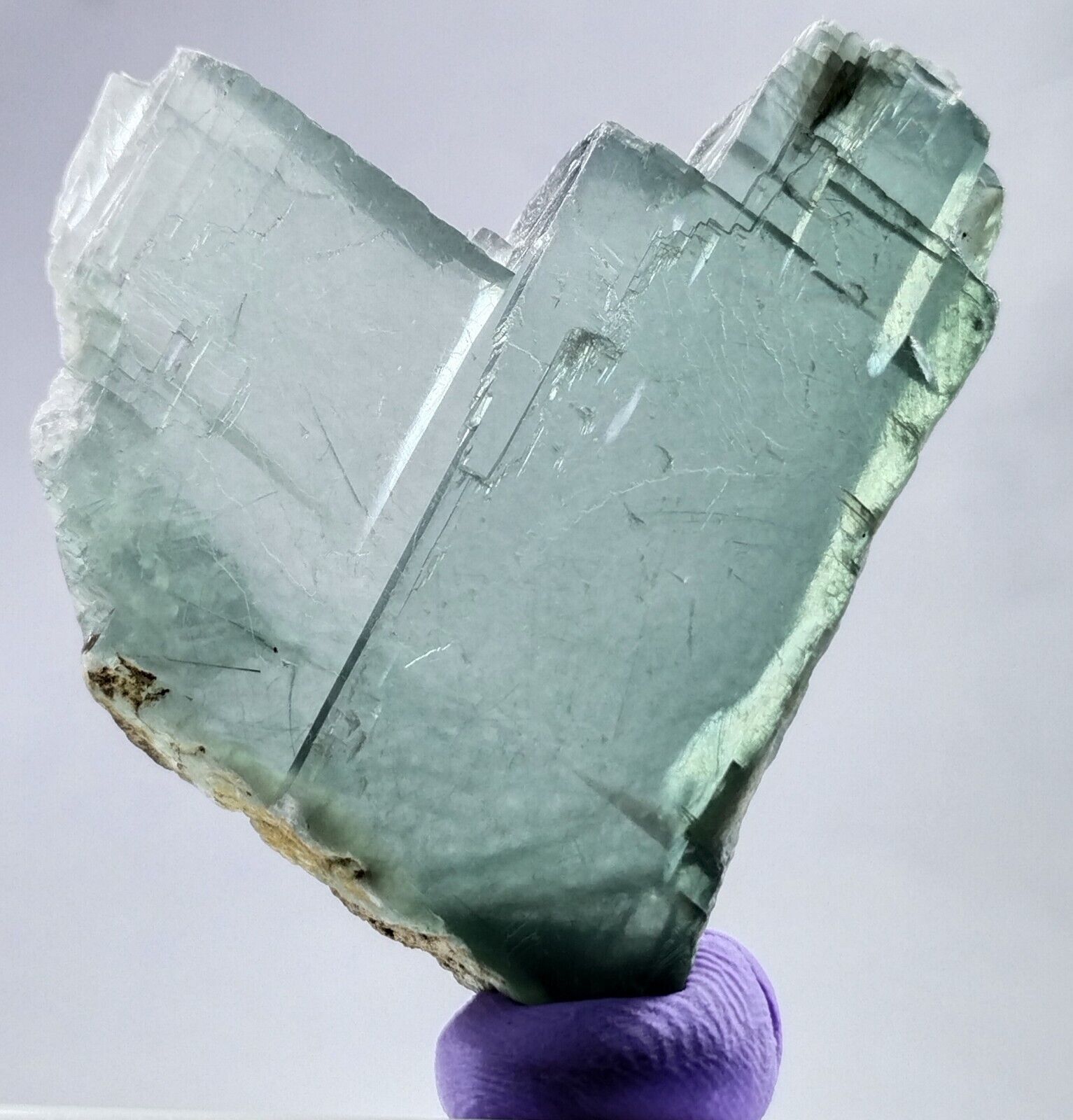 Natural Riebeckite included Calcite crystal with good color and transparency.
