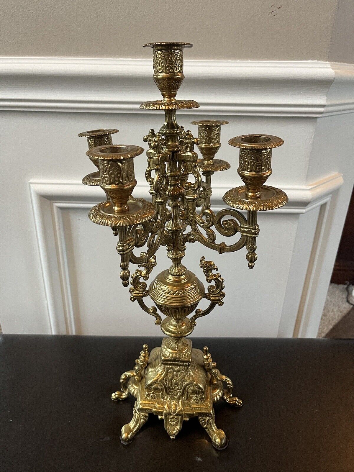 candelabra candle holder 5 Arm Brass Made In Italy