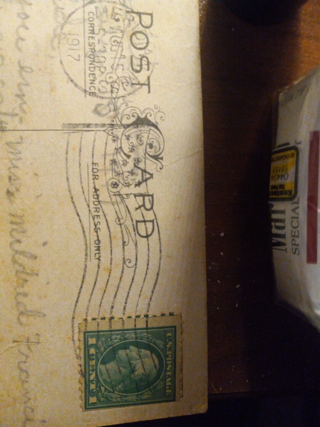 'Very Rare' 1917 Chicago, ILL, Otis Postcard with Washington 1 Cent Green Stamp