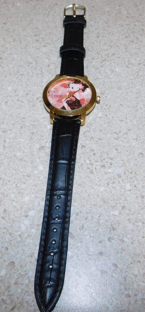Vintage Betty Boop Wrist Watch Leather Band Rare