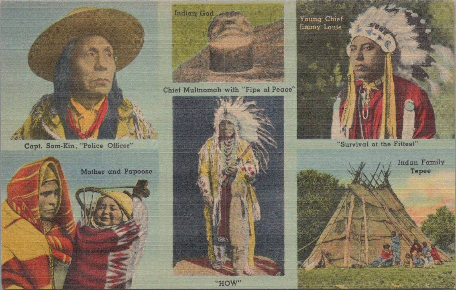 Postcard Native American Different Images 