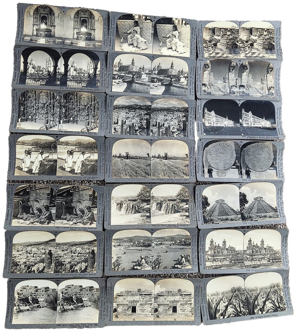 Lot Of 21 Keystone View Company Stereoview Cards of Mexico Meso South America 
