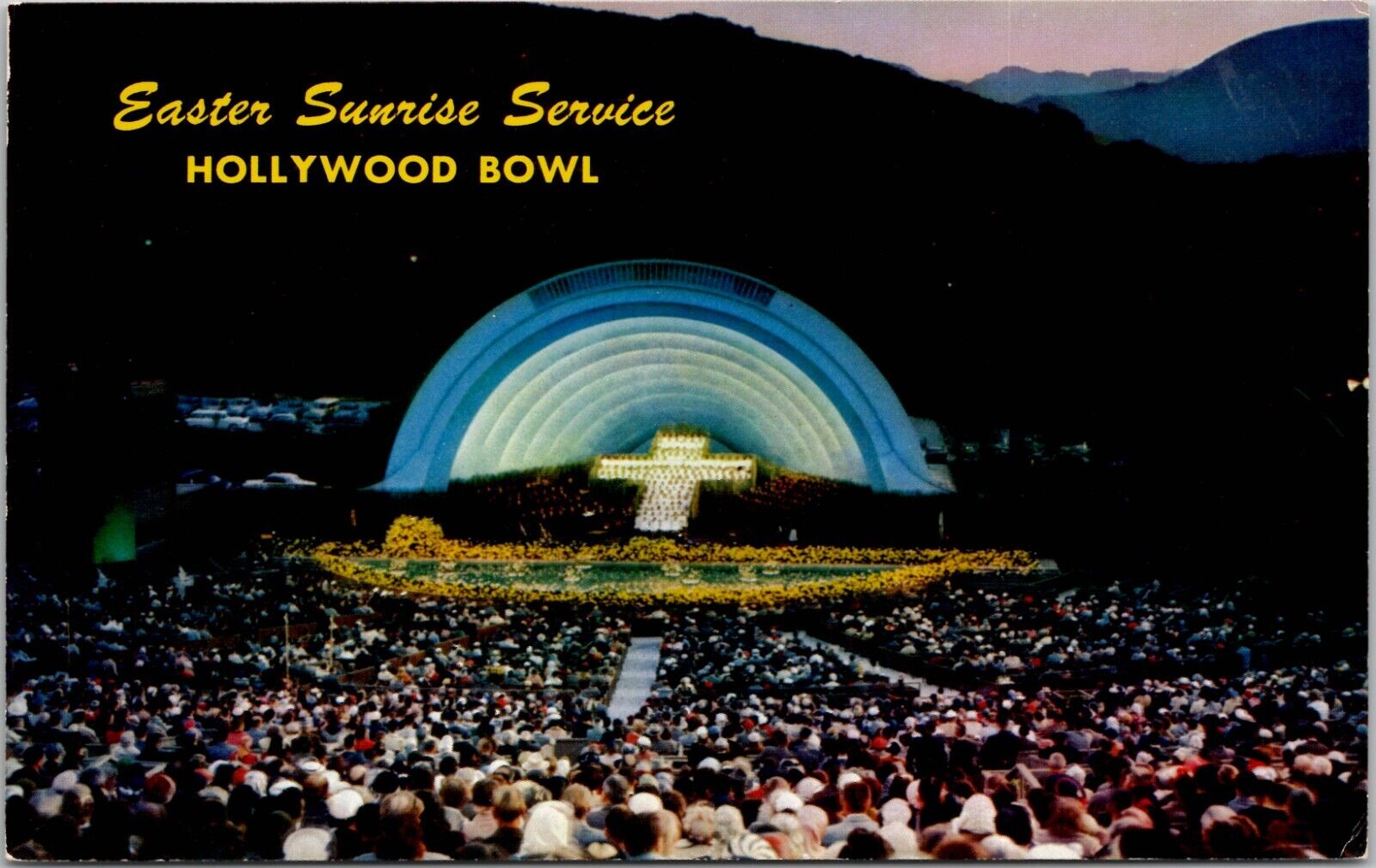 Easter Sunrise Service Hollywood Bowl Vintage postcard spc1