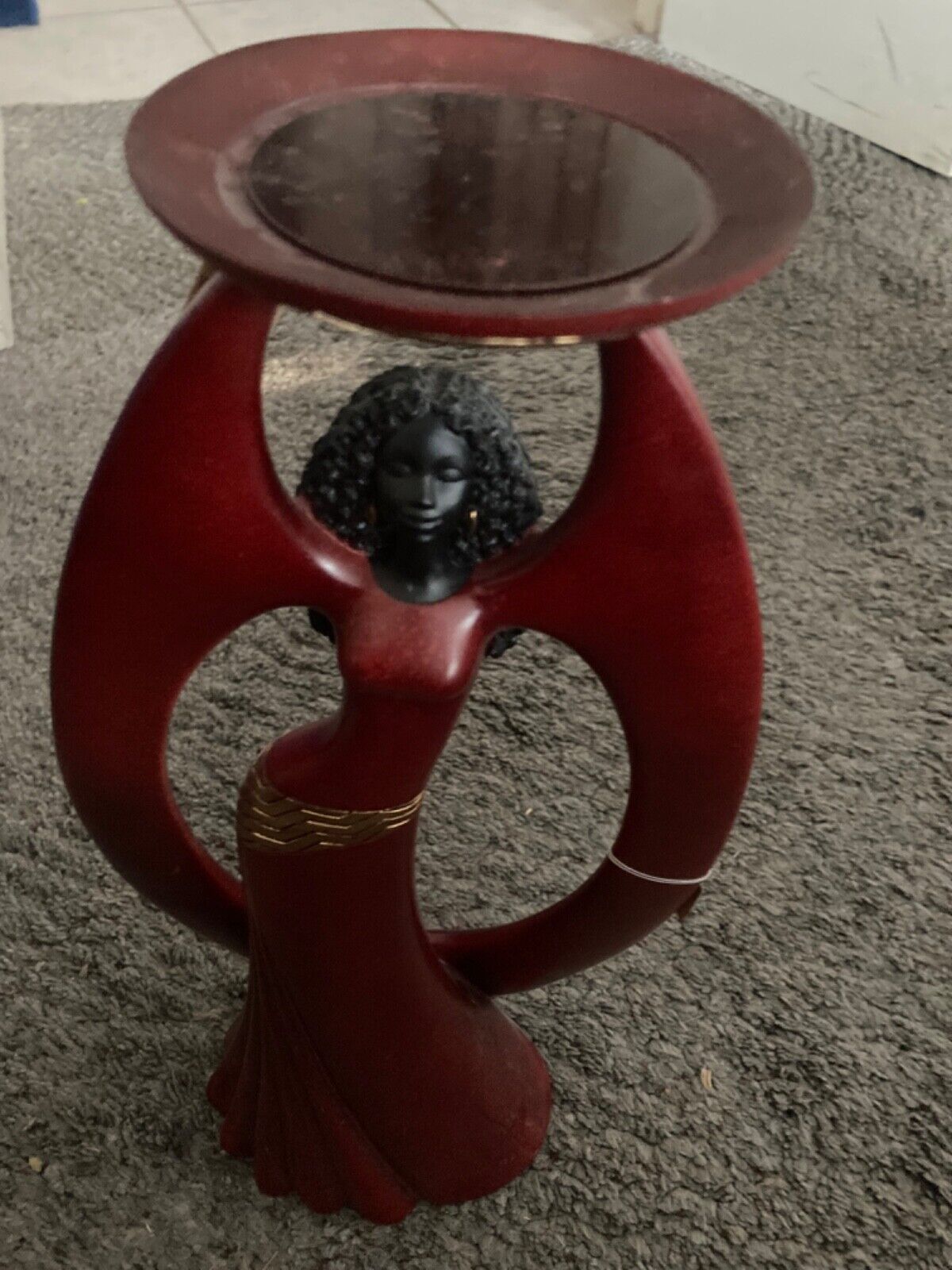 African American Figurines -Black woman candle holder-Black figurines