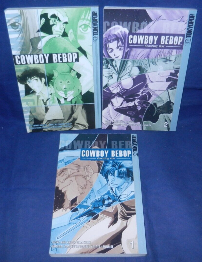 Cowboy Bebop Shooting Star Vol 1 & 2, Cowboy Bebop Vol 3, PB, VG, Tokyopop