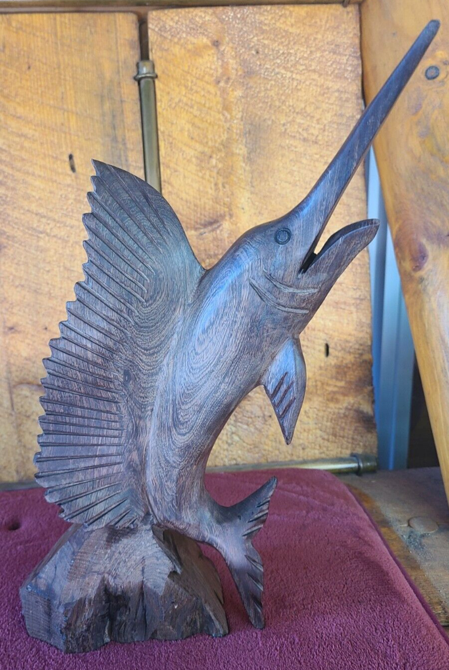Hand Carved Solid Ironwood Swordfish/Marlin 14\