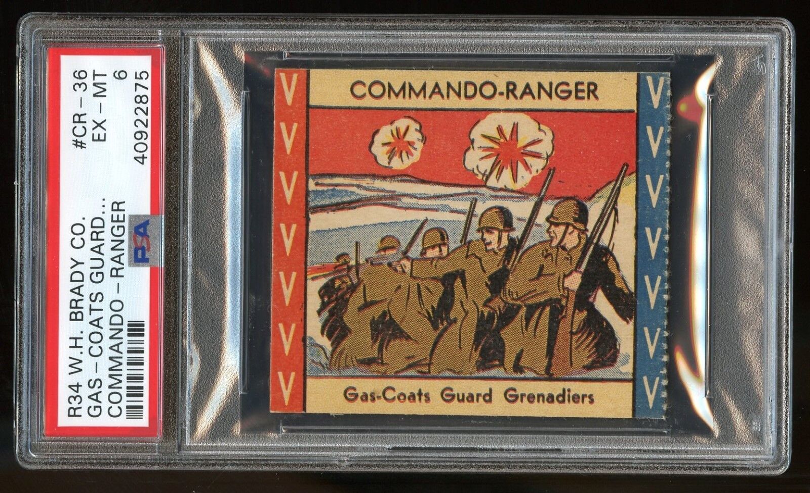 1940 R34 W.H. Brady Commando-Ranger #36 Gas Coats Guard... PSA 6 EX-MT #40922875