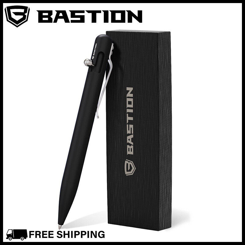 BASTION BOLT ACTION ALUMINUM BLACK PEN Metal Lightweight Luxury Ballpoint Pens