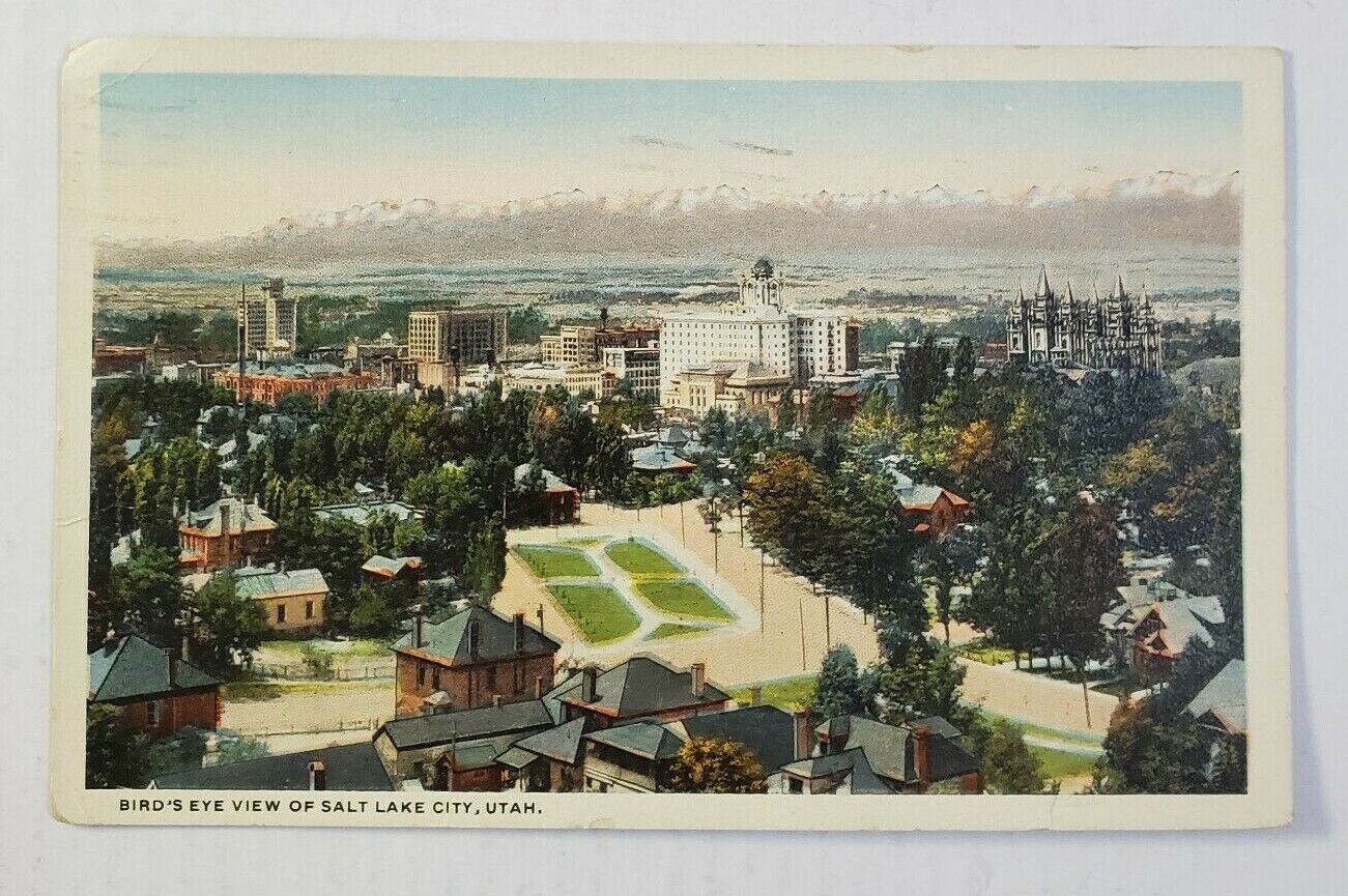Ariel View Salt Lake City ~ Salt Lake City, UT. - Used Post Card/Posted 10/21/34