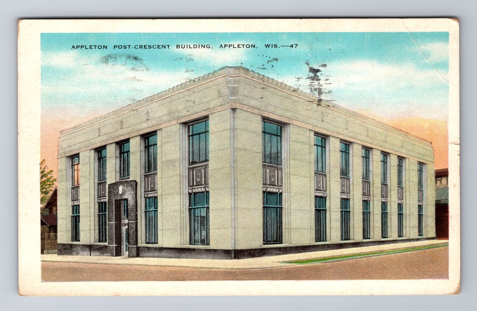 Appleton WI-Wisconsin, Appleton Post Crescent Building, Antique Vintage Postcard
