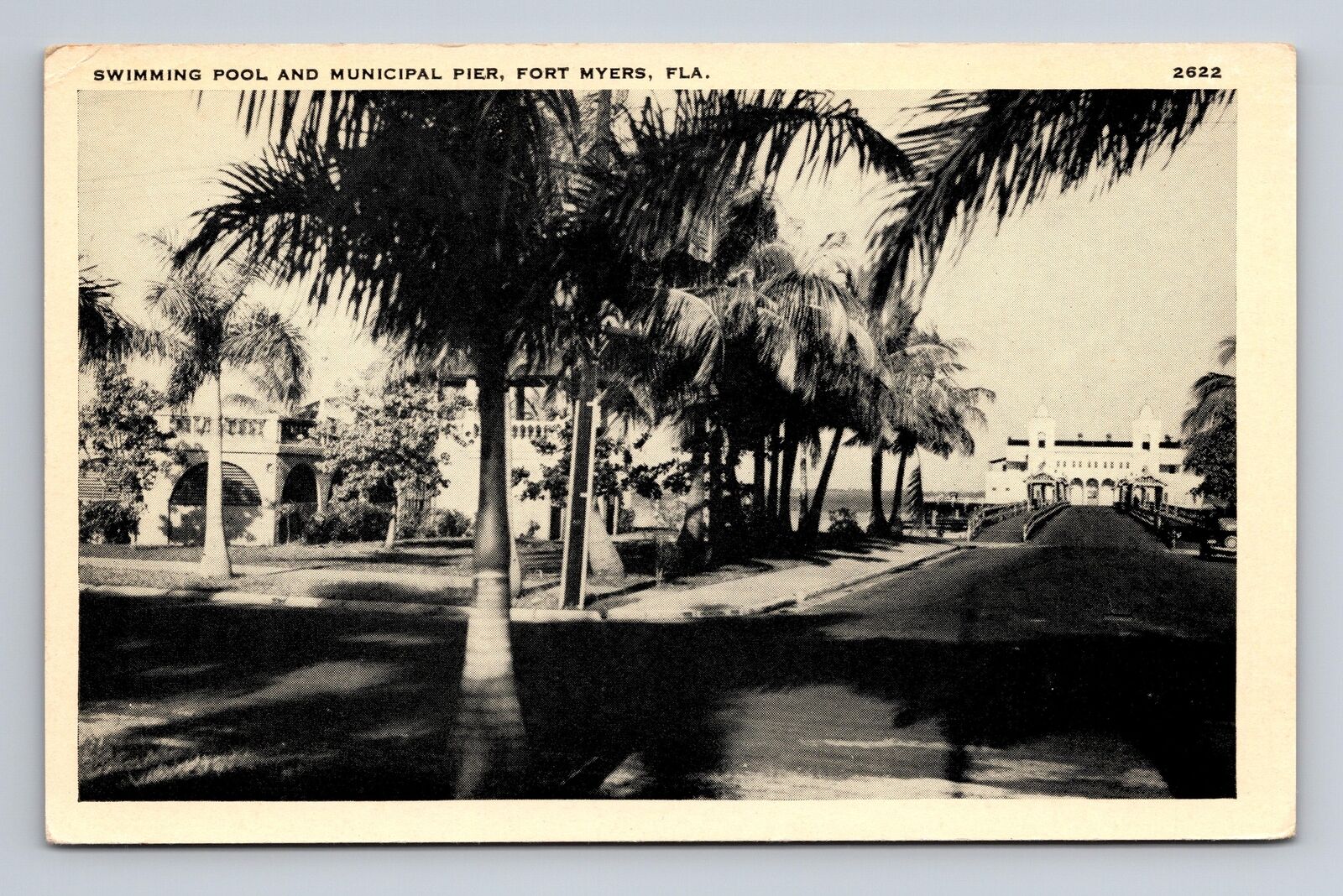 DB Postcard Fort Myers FL Florida Swimming Pool & Municipal Pier