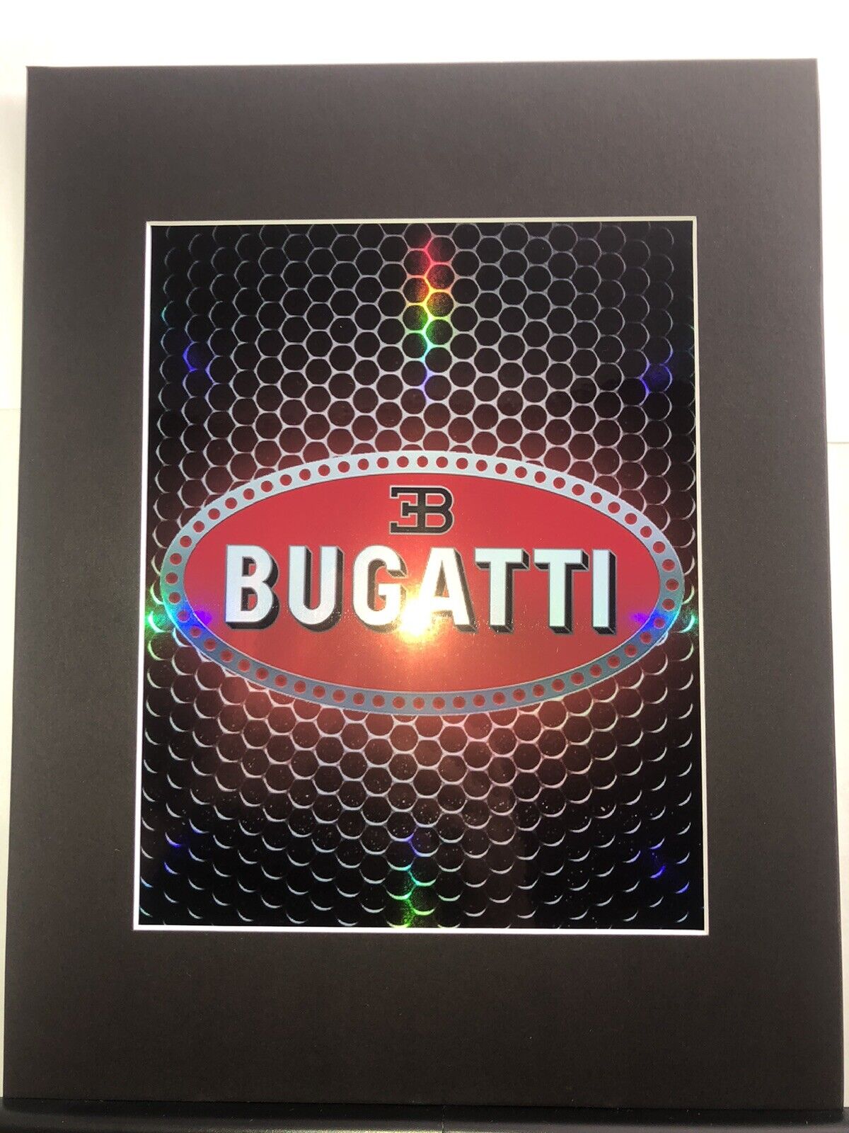 Bugatti Logo Holographic 11x14 Matted Frame