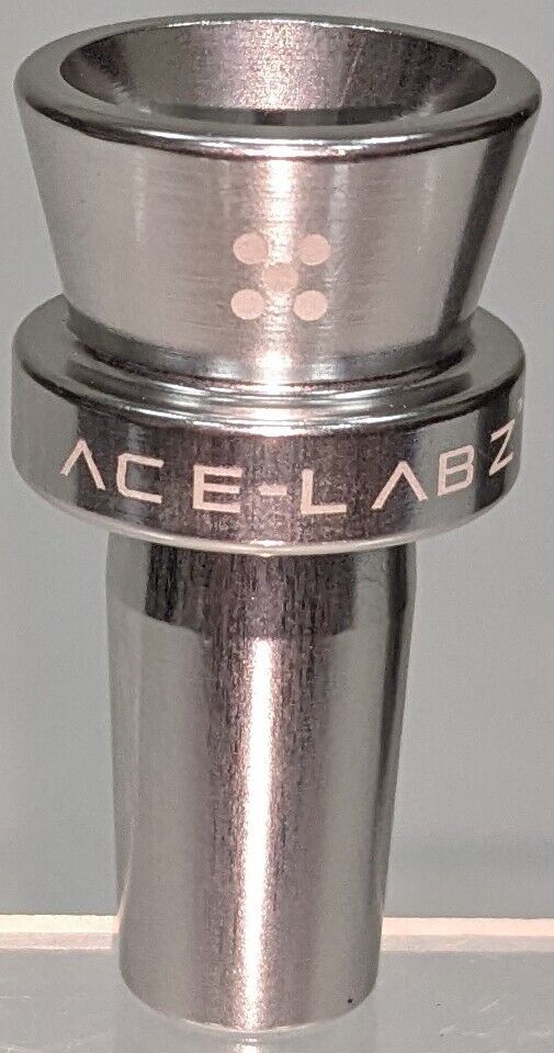 Ace-Labz TITAN-BOWL 14mm Metal Unbreakable Slide 5 Hole Stem Silver
