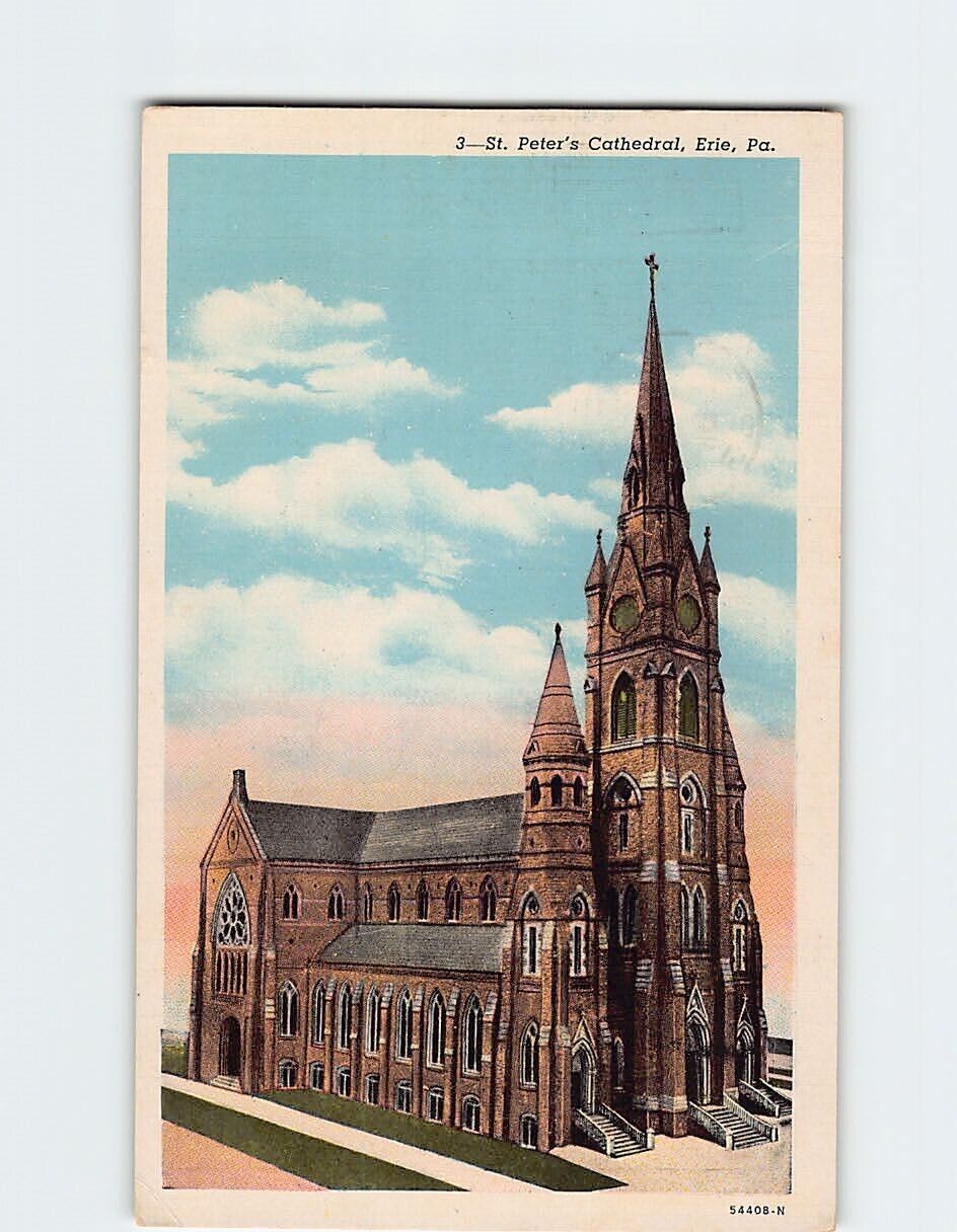 Postcard St. Peter's Cathedral Erie Pennsylvania USA