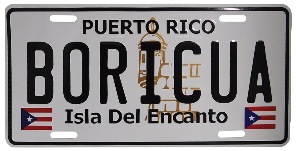 Puerto Rico Boricua Isla De Encanto 6x12 Aluminum License Plate USA Made