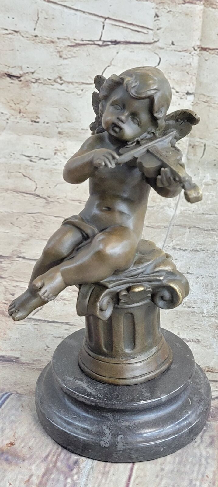 Vintage French Bronze Angel Cherub Putti Hand Made Art Deco Figural Sculpture