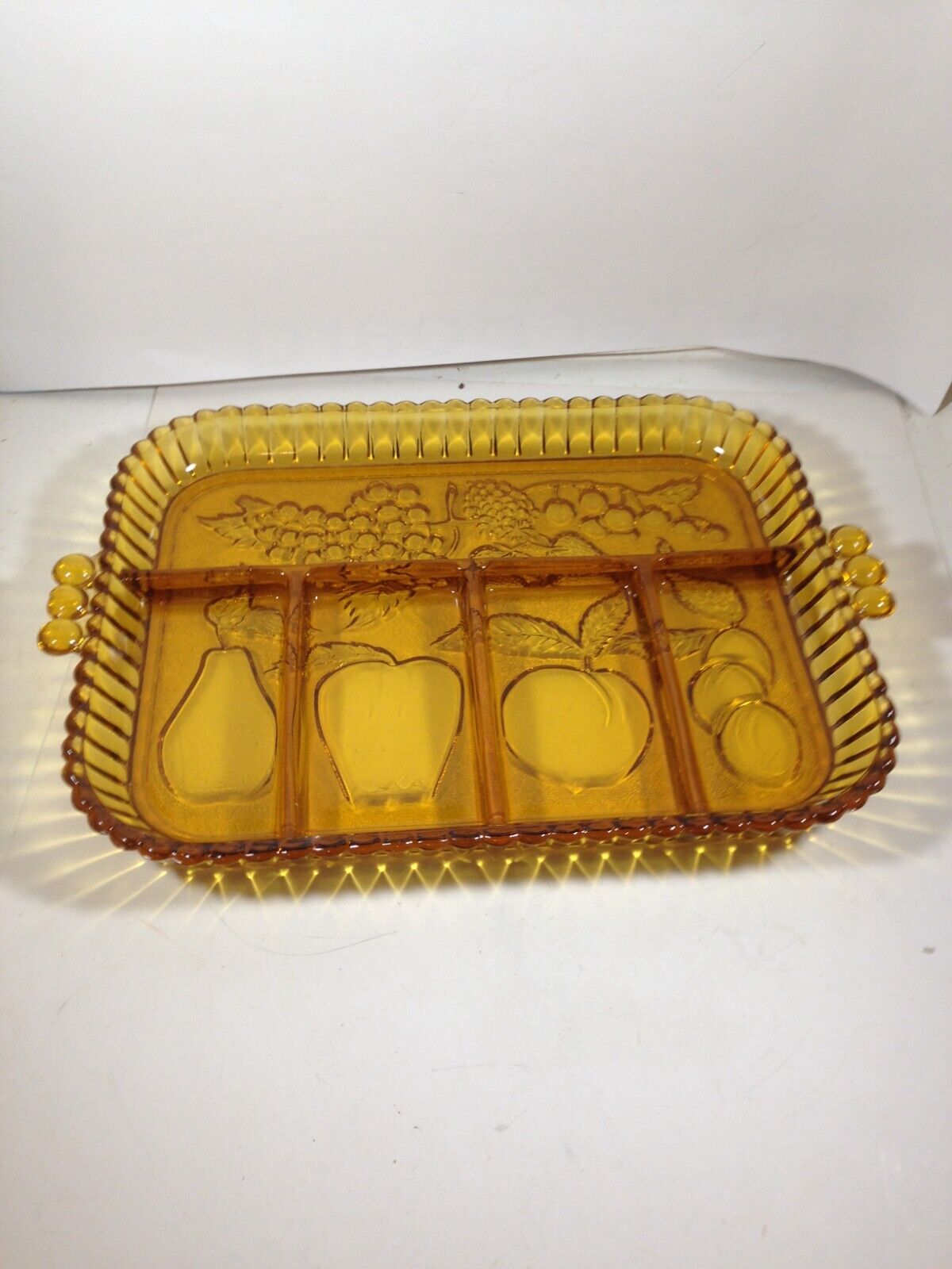 Indiana Glass Divided Relish Serving Tray 5 Section Dish