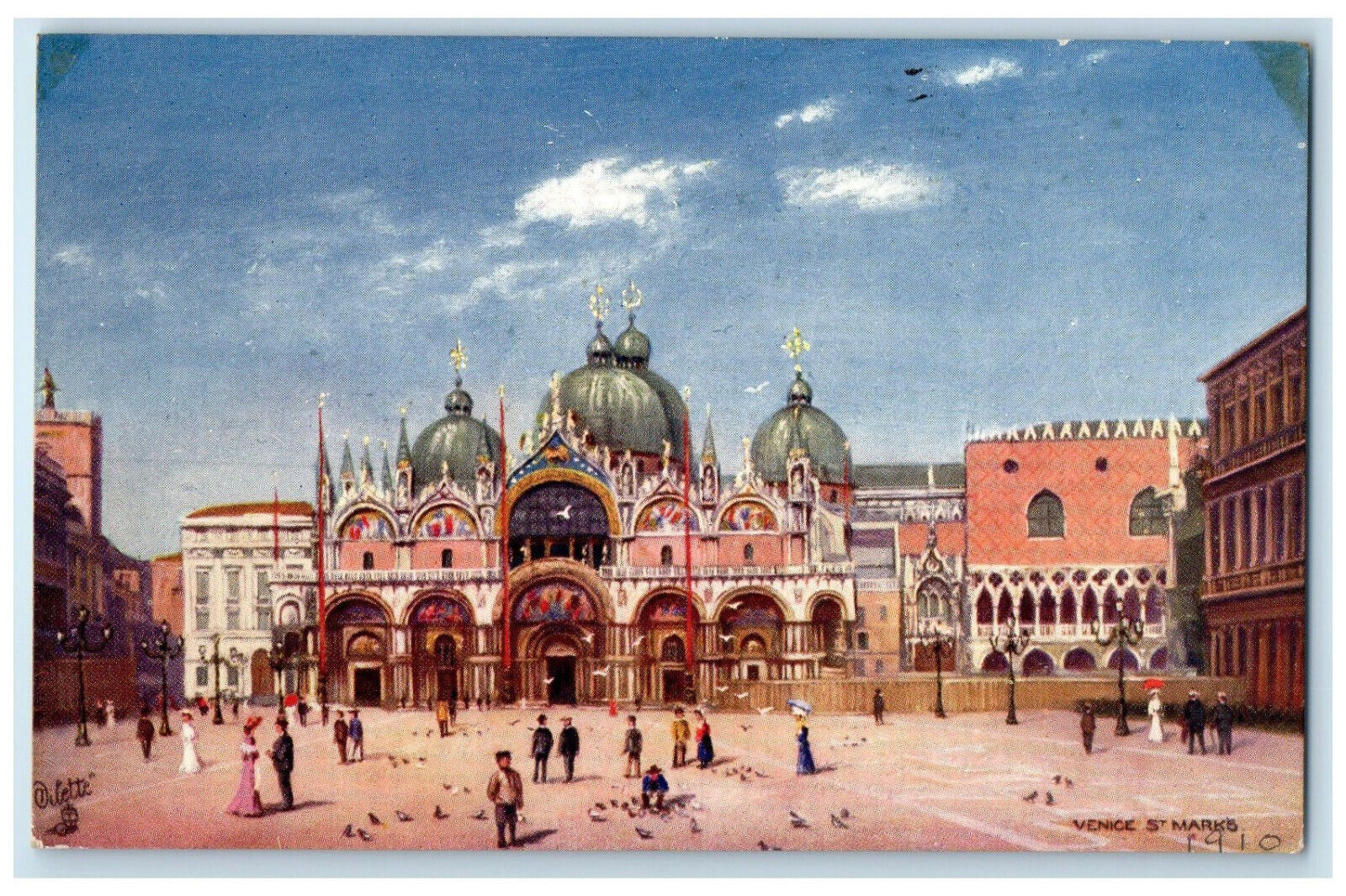 c1910 St Mark's Venice Italy Unposted Antique Oilette Tuck Art Postcard