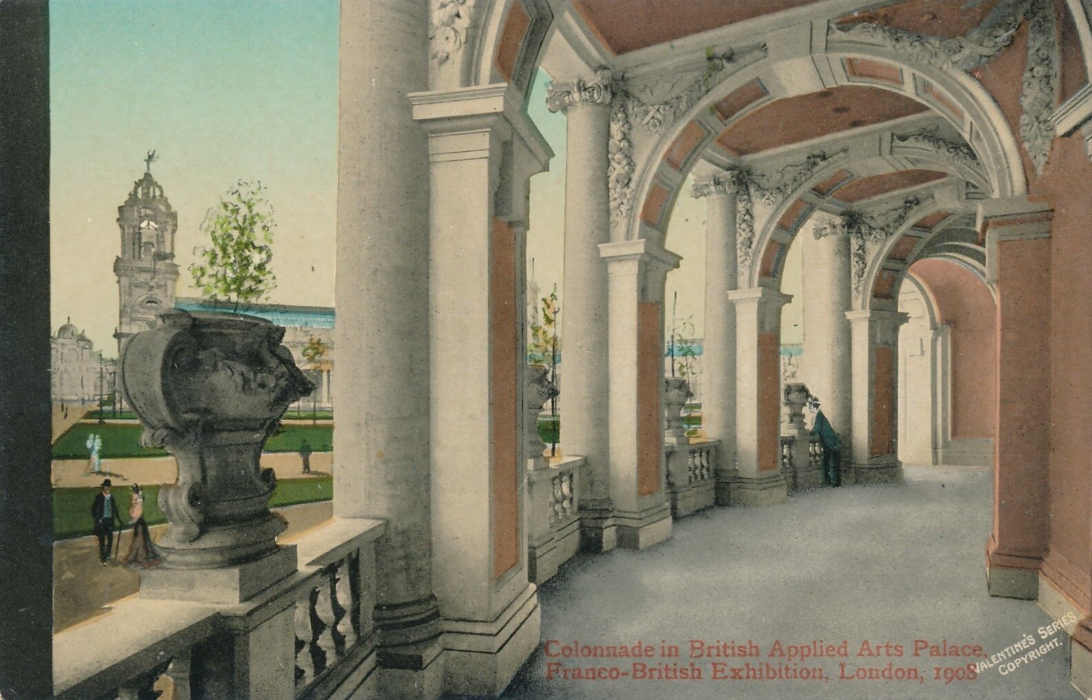 1908 London Franco-British Exhibition British Applied Arts Palace Colonnade
