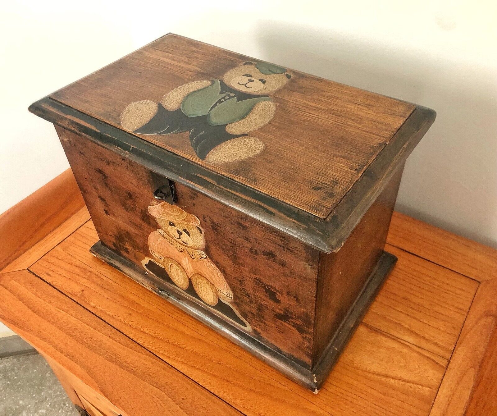 Wooden toy/memento box, bear themed, birthday or Christmas gift for girl or boy,