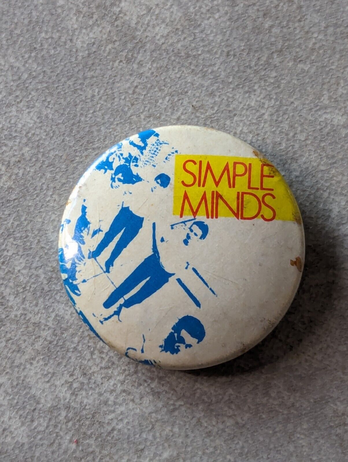 Vintage 80s Simple Minds PIN BADGE 