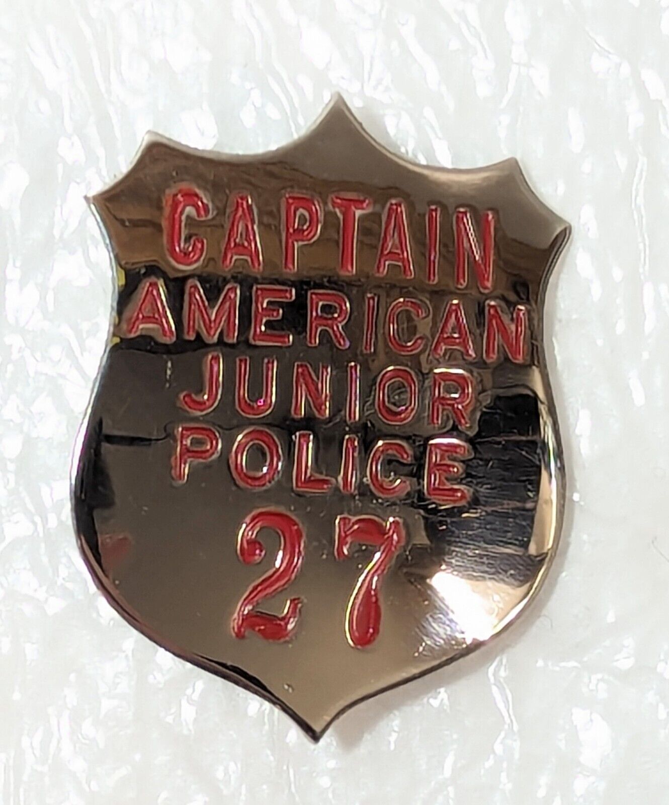Vintage Captain American Junior Police Mini Badge Lapel Pin 27