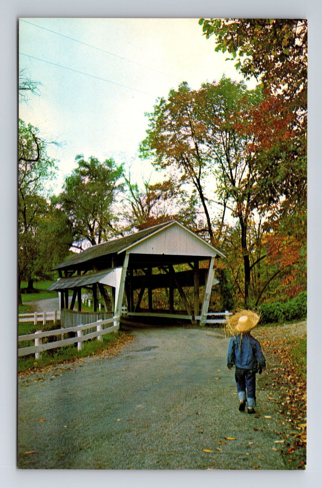 Lancaster OH-Ohio, Rock Mill Bridge, Antique, Vintage Postcard
