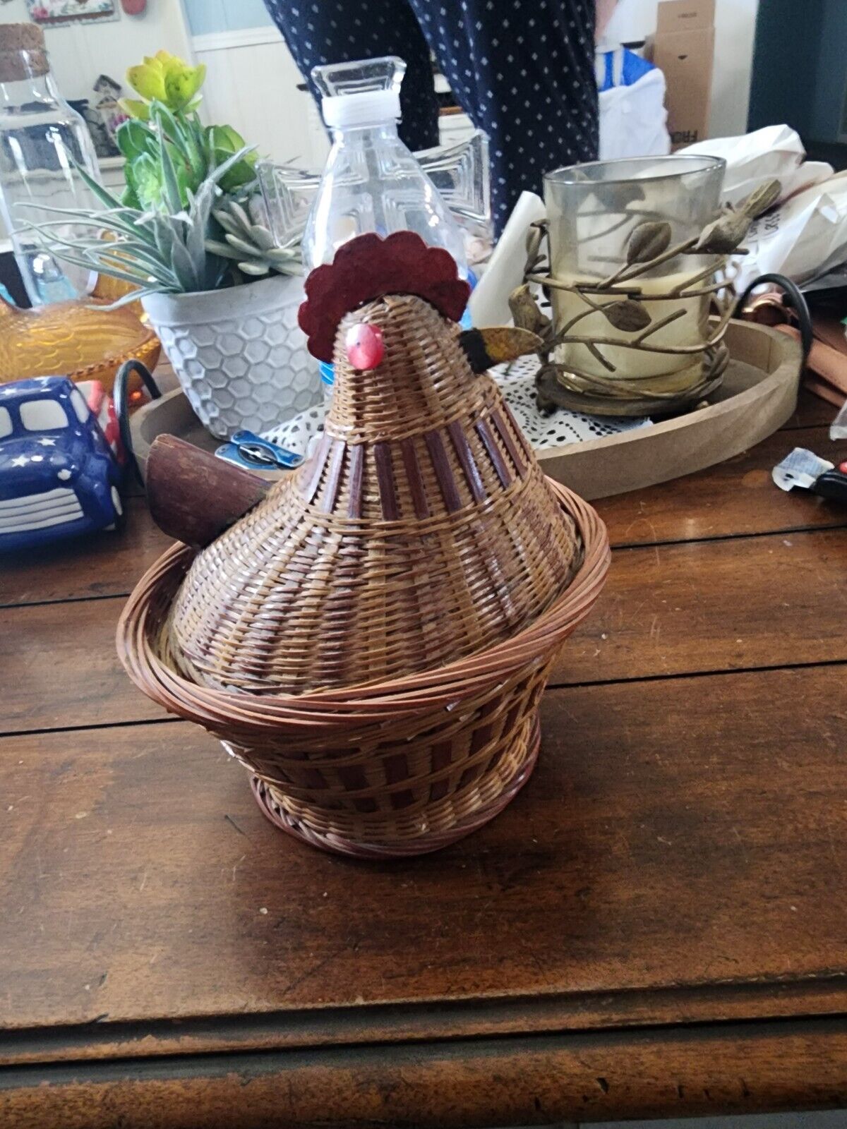 vintage wicker chicken basket