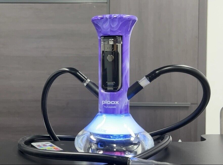 PLOOX Portable Hookah Full Kit Remote for light with One Free Flavor 6 color
