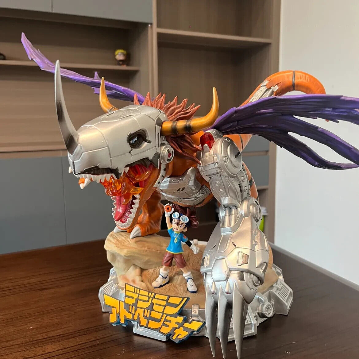 Digimon Adventure Metal Greymon Figure Toy 15'' PVC Collection Model Anime Game~