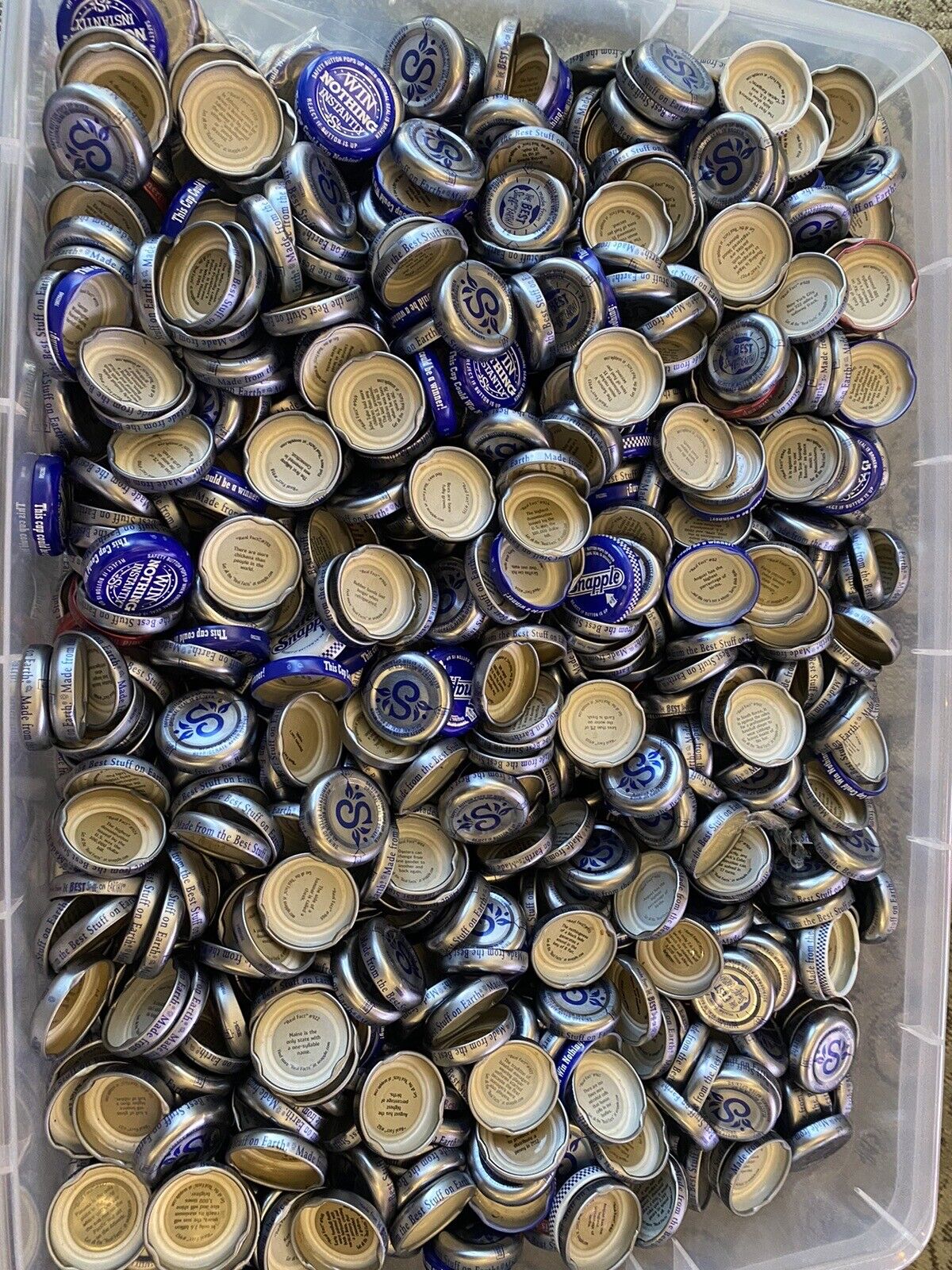 100 Snapple Metal Bottle Caps