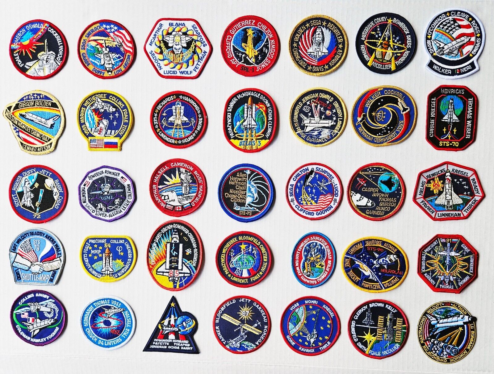 Lot of 35 NASA STS Shuttle Mission Astronaut Space Patches -LOT-35B