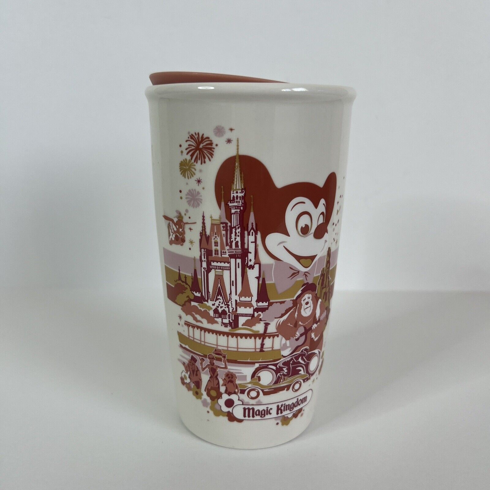 Disney 50th Anniversary Starbucks Magic Kingdom Ceramic Tumbler 12 Oz.