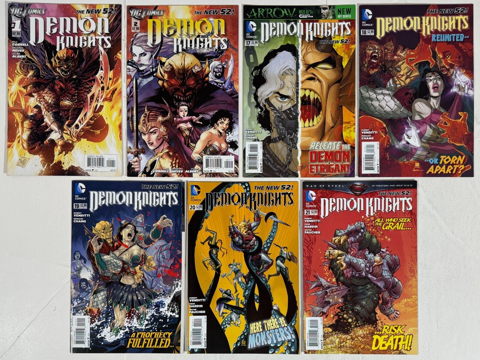 Demon Knights 1 2 17 18 19 20 21 The New 52 Lot of 7 DC Comics 2011-2013
