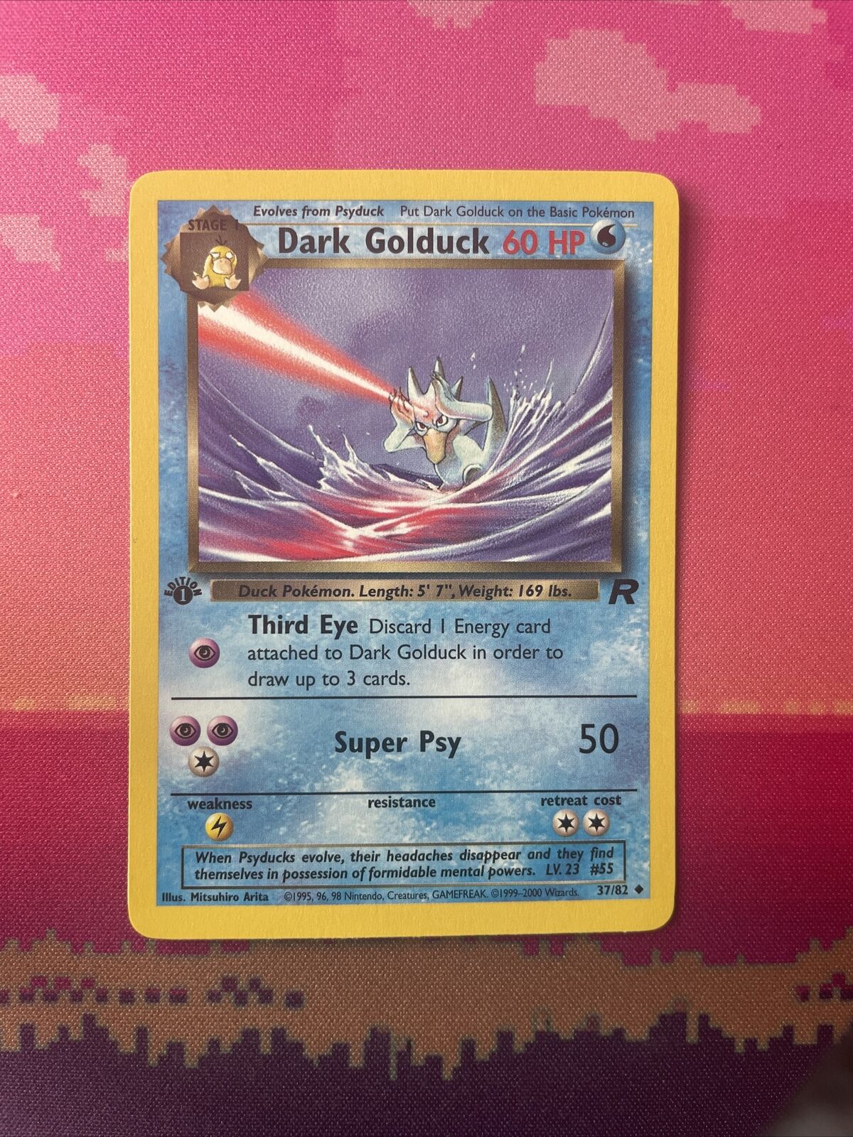 Pokemon Card Dark Golduck Team Rocket 1st Edition Uncommon 37/82 Near Mint