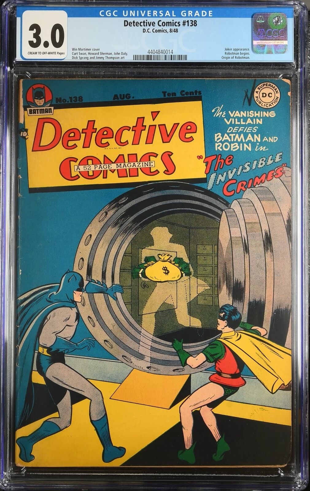 Detective Comics #138 CGC GD/VG 3.0 Batman Joker Appearance DC Comics 1948