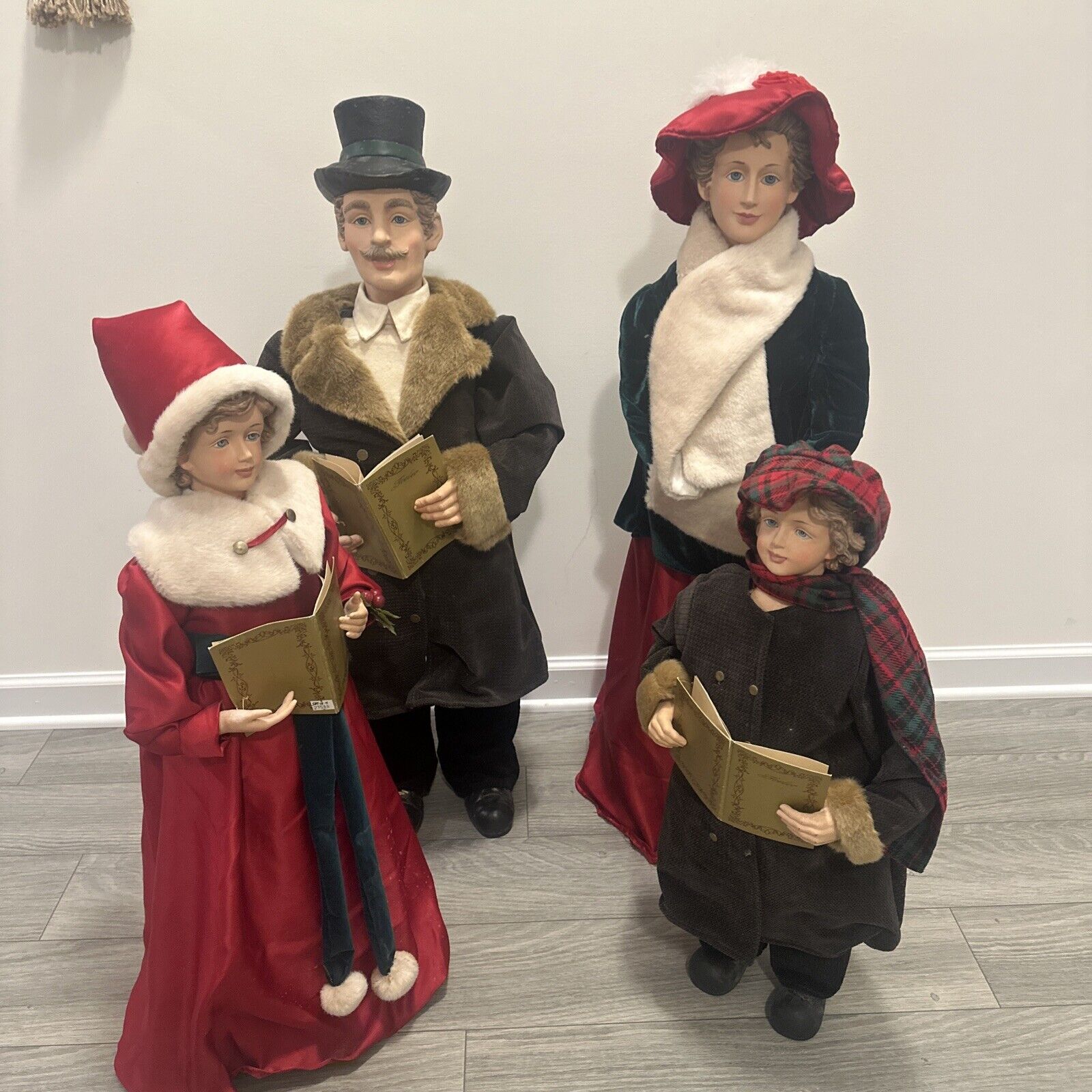 Vintage Christmas Family Carolers. 36” Tall.   Vintage  4 Piece Family