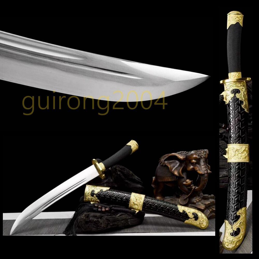 Sharp Chinese Qing Dynasty Short Sword 1095 Carbon Steel Blade Wushu Dao Saber