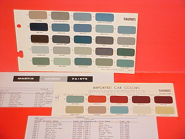 1948-1962 FORD GERMANY TAUNUS 12M 17M 15M CONVERTIBLE COMBI WAGON PAINT CHIPS