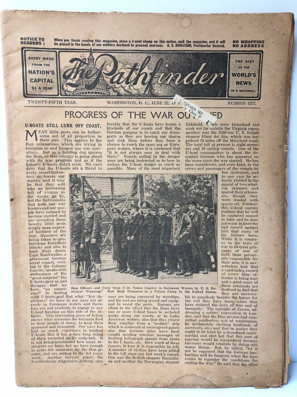 1918 The Pathfinder Newspaper World War 1